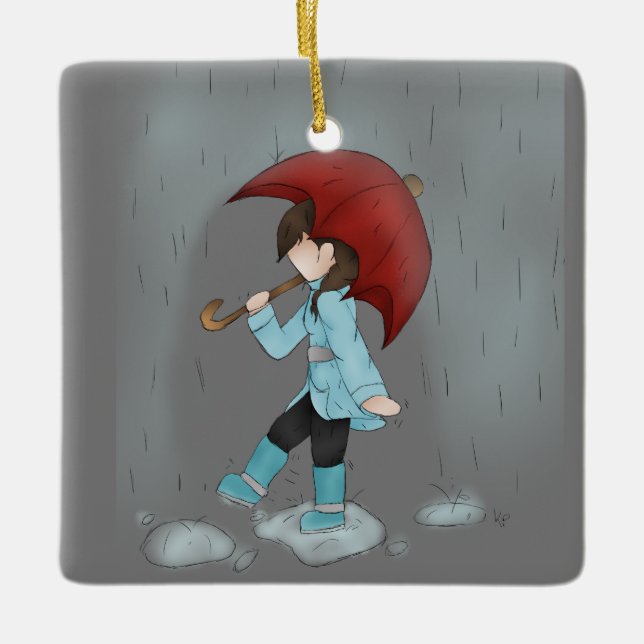 Dancing in the Rain Ornament (Front)