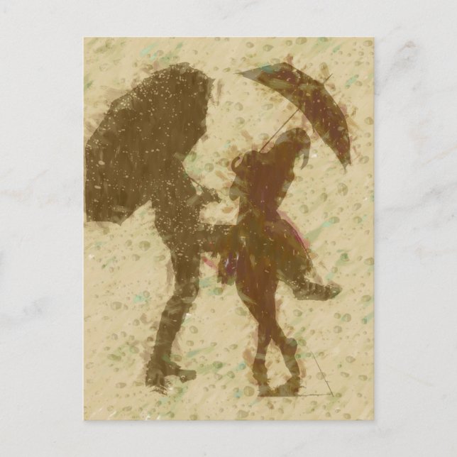 Dancing in the rain painting postcard (Front)