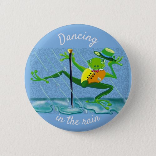 Dancing in the rain tap dance frog Button