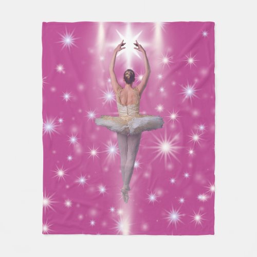 Dancing in the Stars Plush Pink Fleece Blanket