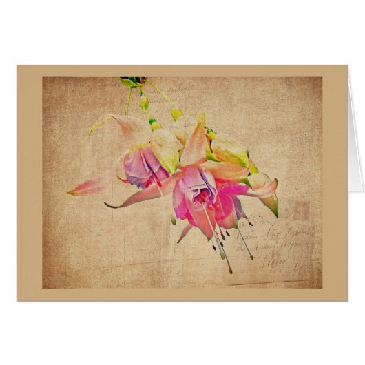 Dancing In The Wind - Fuchsia Flowers Cards (Front Horizontal)