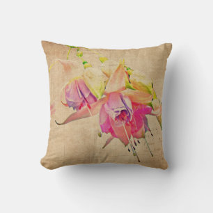 Dancing In The Wind - Fuchsia Flowers Throw Pillow