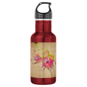 Dancing In The Wind - Fuchsia Flowers Water Bottle