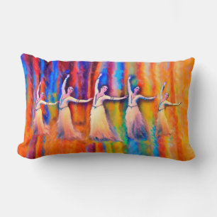 Dancing in Tricolor Lumbar Pillow