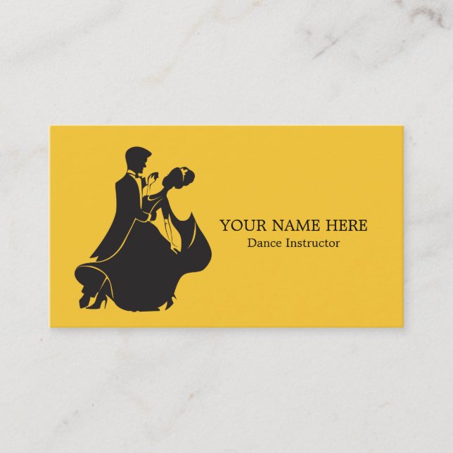 Dancing Instructor Business Card Template (Front)