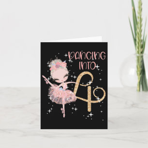 Dancing Into 4th Birthday Girl Ballet Party Dance  Card