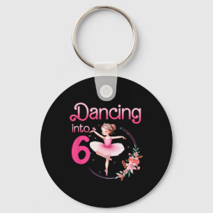 Dancing Into 6 Ballerina 6th Birthday Party Ballet Keychain