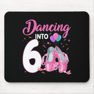 Dancing Into 6 Year Old Birthday Ballerina Girl Pa Mouse Pad