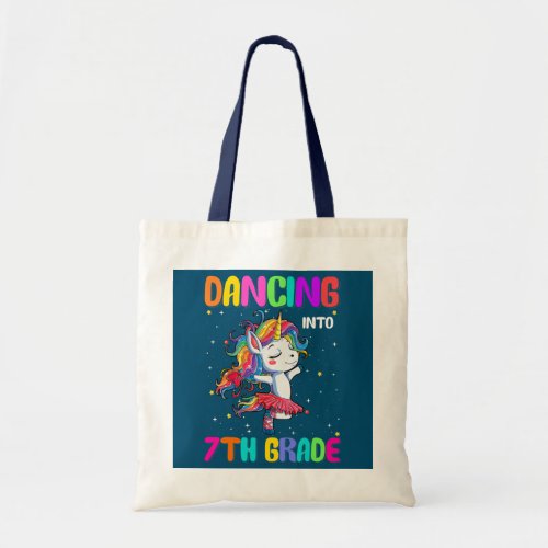 Dancing Into 7th Grade Ballet Unicorn Back to Tote Bag