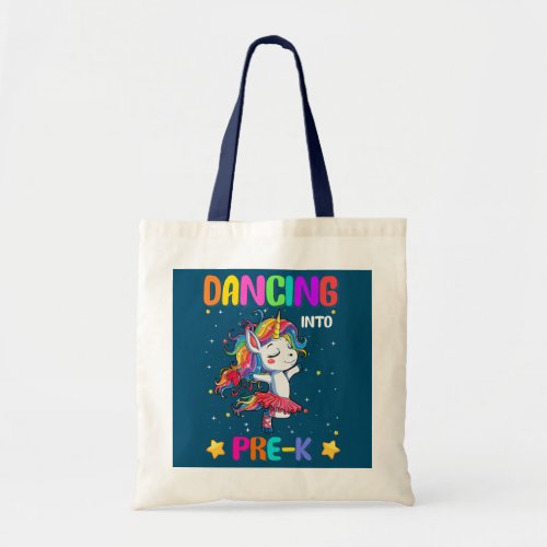 Dancing Into Pre K Ballet Unicorn Back to School  Tote Bag