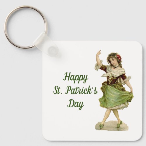 Dancing Irish Lass Keychain