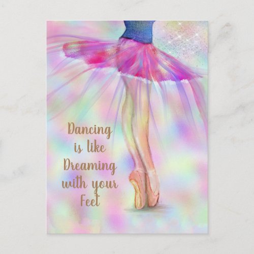 Dancing Is Like Dreaming With Your Feet Quote Postcard