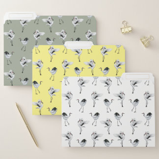 Dancing Japanese Crane File Folders