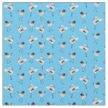 Dancing Japanese Cranes Combed Cotton Fabric