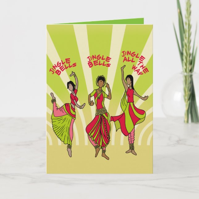 Dancing Jingle Bells Holiday Card (Front)