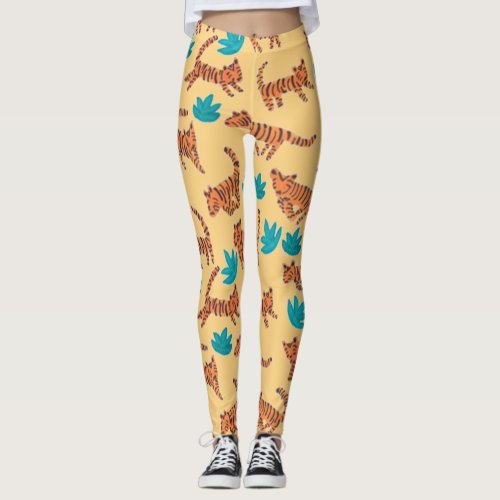 Dancing Jungle Tigers Leggings