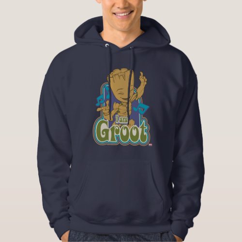 Dancing Kid Groot Badge Hoodie