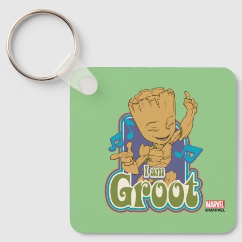 Dancing Kid Groot Badge Keychain