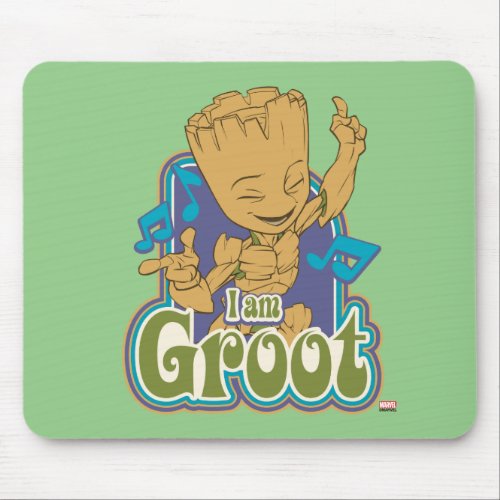 Dancing Kid Groot Badge Mouse Pad