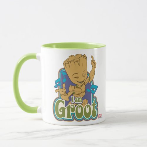 Dancing Kid Groot Badge Mug