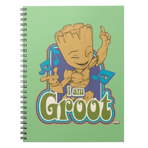 Dancing Kid Groot Badge Notebook