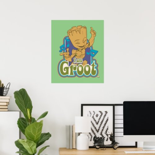 Dancing Kid Groot Badge Poster