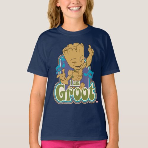 Dancing Kid Groot Badge T_Shirt