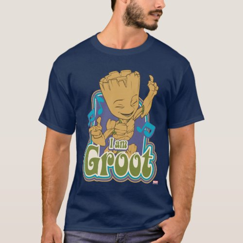 Dancing Kid Groot Badge T_Shirt
