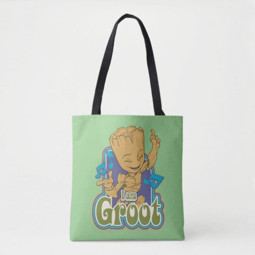 Dancing Kid Groot Badge Tote Bag