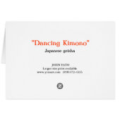 DANCING KIMONO, JAPANESE GEISHA CARDS (Back Horizontal)