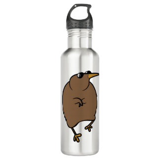 Dancing Kiwi with Sunglasses Stainless Steel Water Bottle