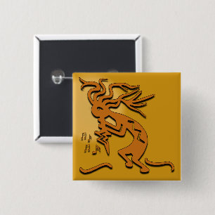 Dancing Kokopelli Merrymaker Musician Pinback Button