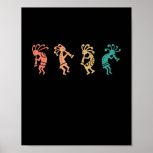 Dancing Kokopelli Southwestern Usa Native American Poster