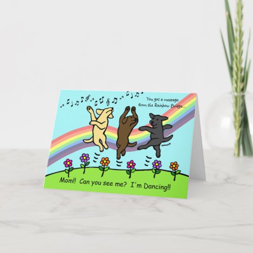 Dancing Labradors at the Rainbow Bridge Card