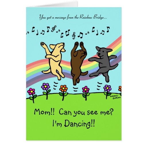 Dancing Labradors at the Rainbow Bridge Card 