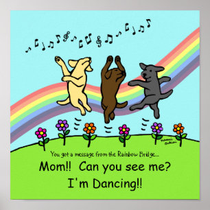 Dancing Labradors at the Rainbow Bridge Poster