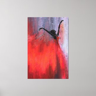 Dancing Lady in Red - Abstract Original Painting