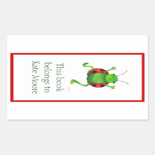 Dancing ladybug bookplate