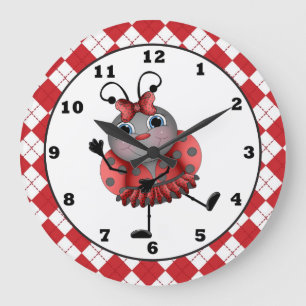 Dancing Ladybug fun wall clock