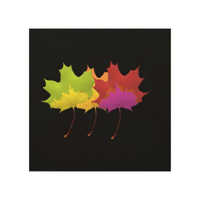 DANCING LEAF DESIGN NATURE THEME  WOOD WALL ART (Front)