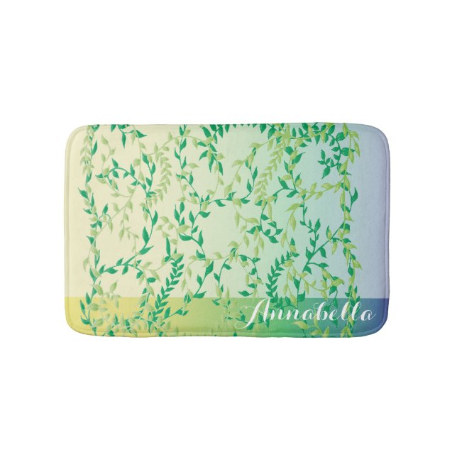 Dancing leaves bathroom mat (Front)