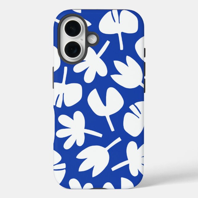 Dancing Leaves Blue Pattern Case-Mate iPhone Case (Back)
