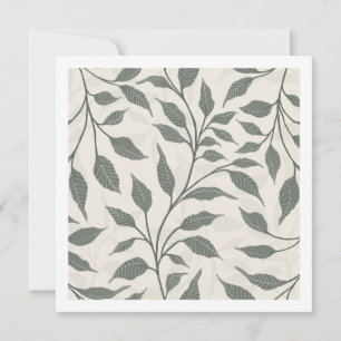 Dancing Leaves Modern Botanical Soft Earth Note Card