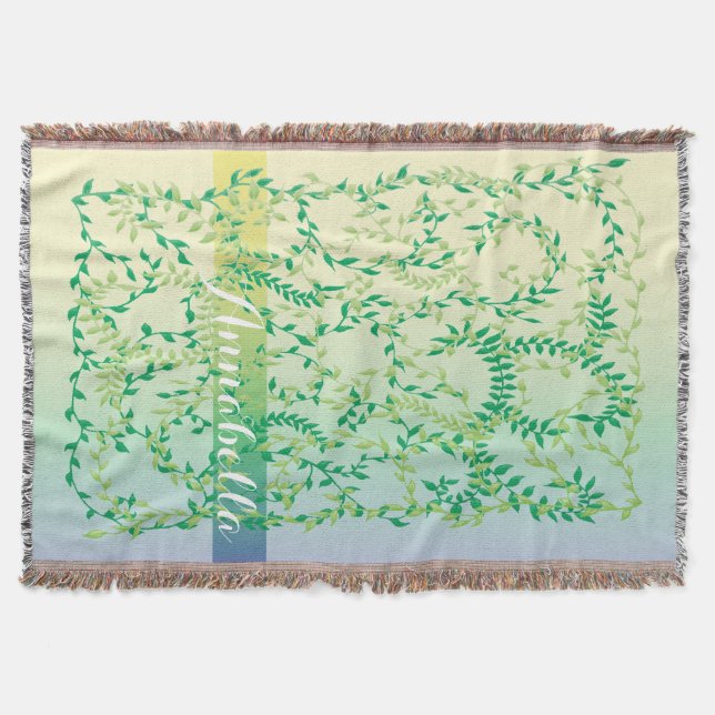 Dancing leaves throw blanket (Front)