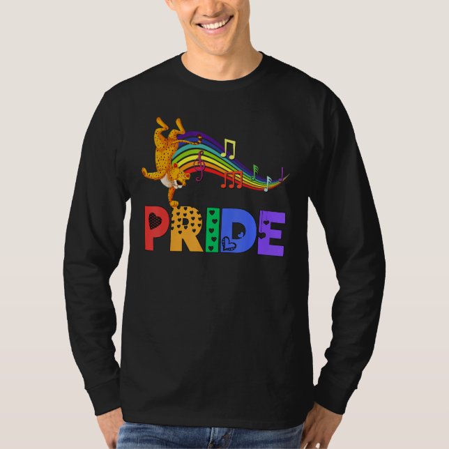 Dancing Leopard Pride Dad Rainbow Men Women Girls  T-Shirt (Front)