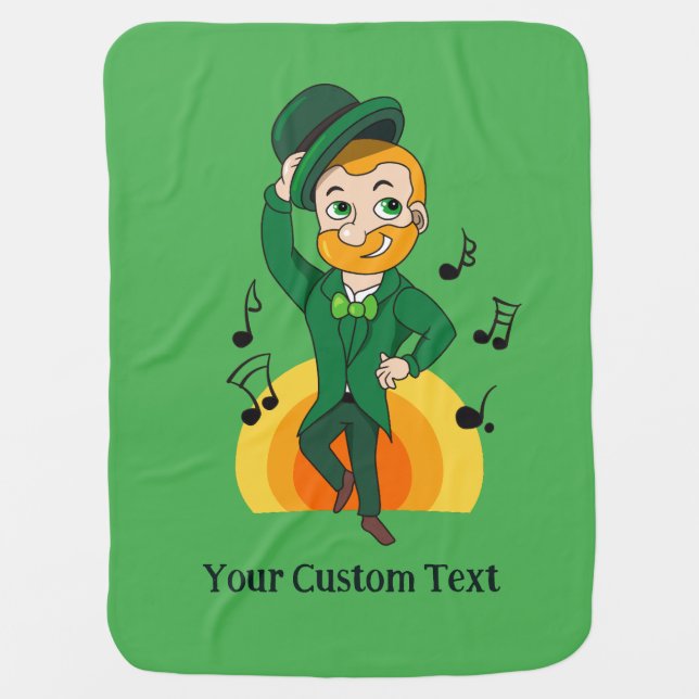 Dancing leprechaun, St. Patrick's Day cartoon  Baby Blanket (Front)