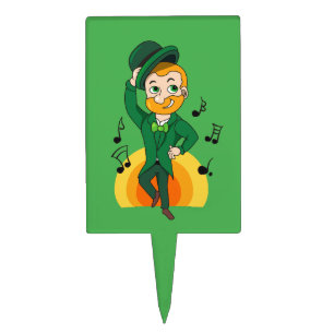 Dancing leprechaun, St. Patrick's Day cartoon Cake Topper