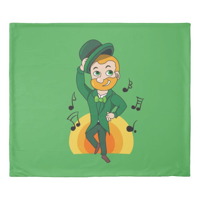 Dancing leprechaun, St. Patrick's Day cartoon  Duvet Cover (Front)