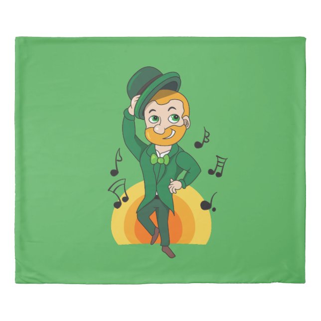 Dancing leprechaun, St. Patrick's Day cartoon  Duvet Cover (Front)