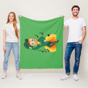 Dancing leprechaun, St. Patrick's Day cartoon Fleece Blanket